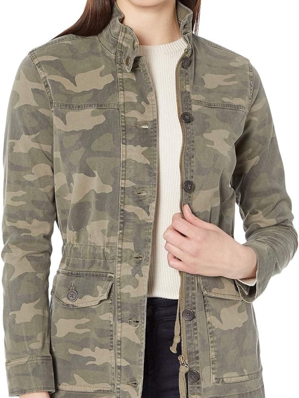 Lucky Brand Women's Camo Utility Jacket in Olive/Tan